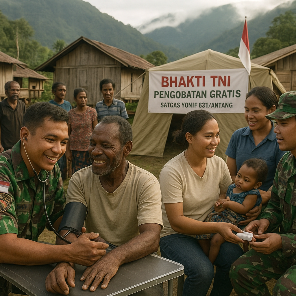 Bhakti TNI di Puncak Jaya, Warga Kampung Fawi Dapat Pengobatan Gratis
