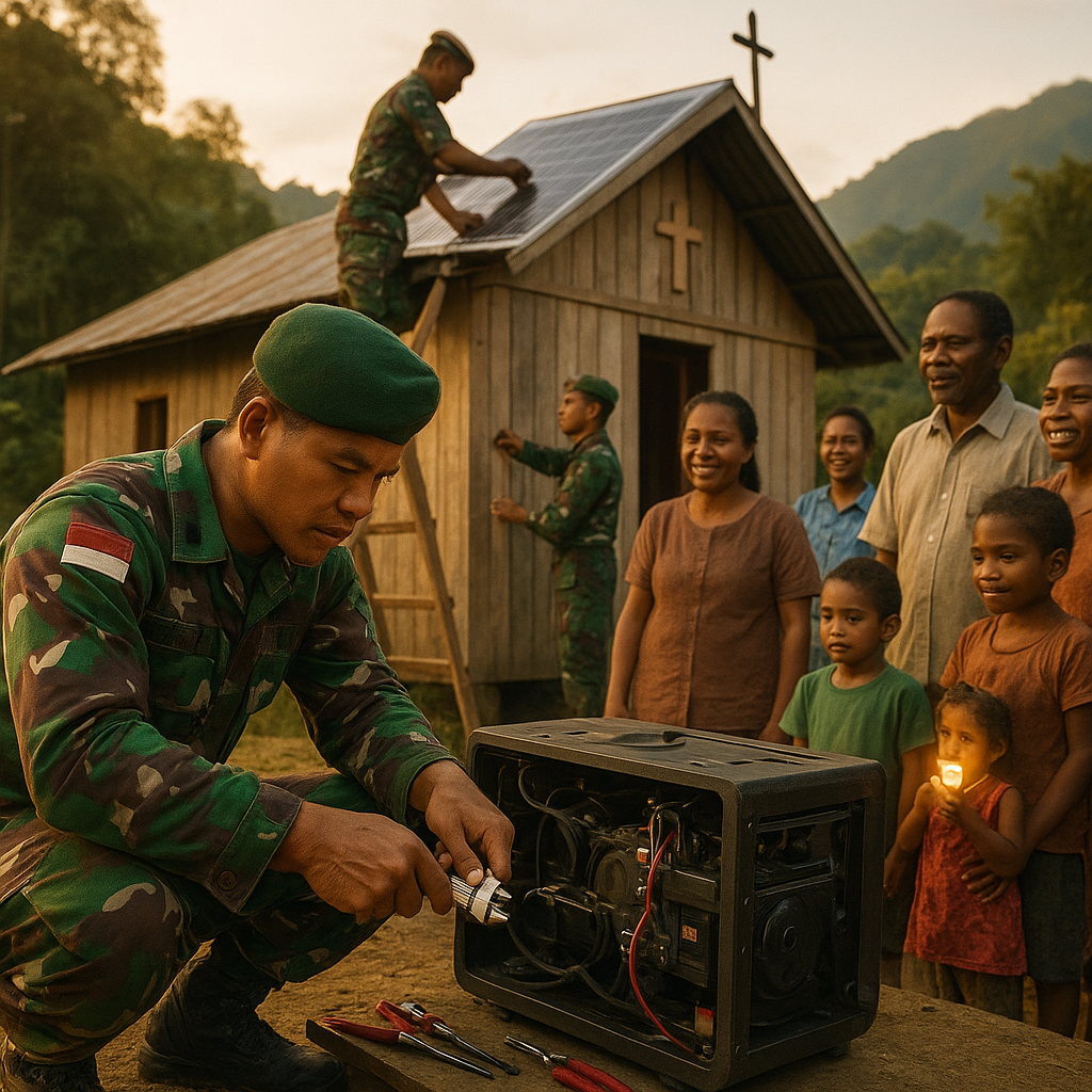 TNI Jadi Montir Harapan di Pedalaman Intan Jaya