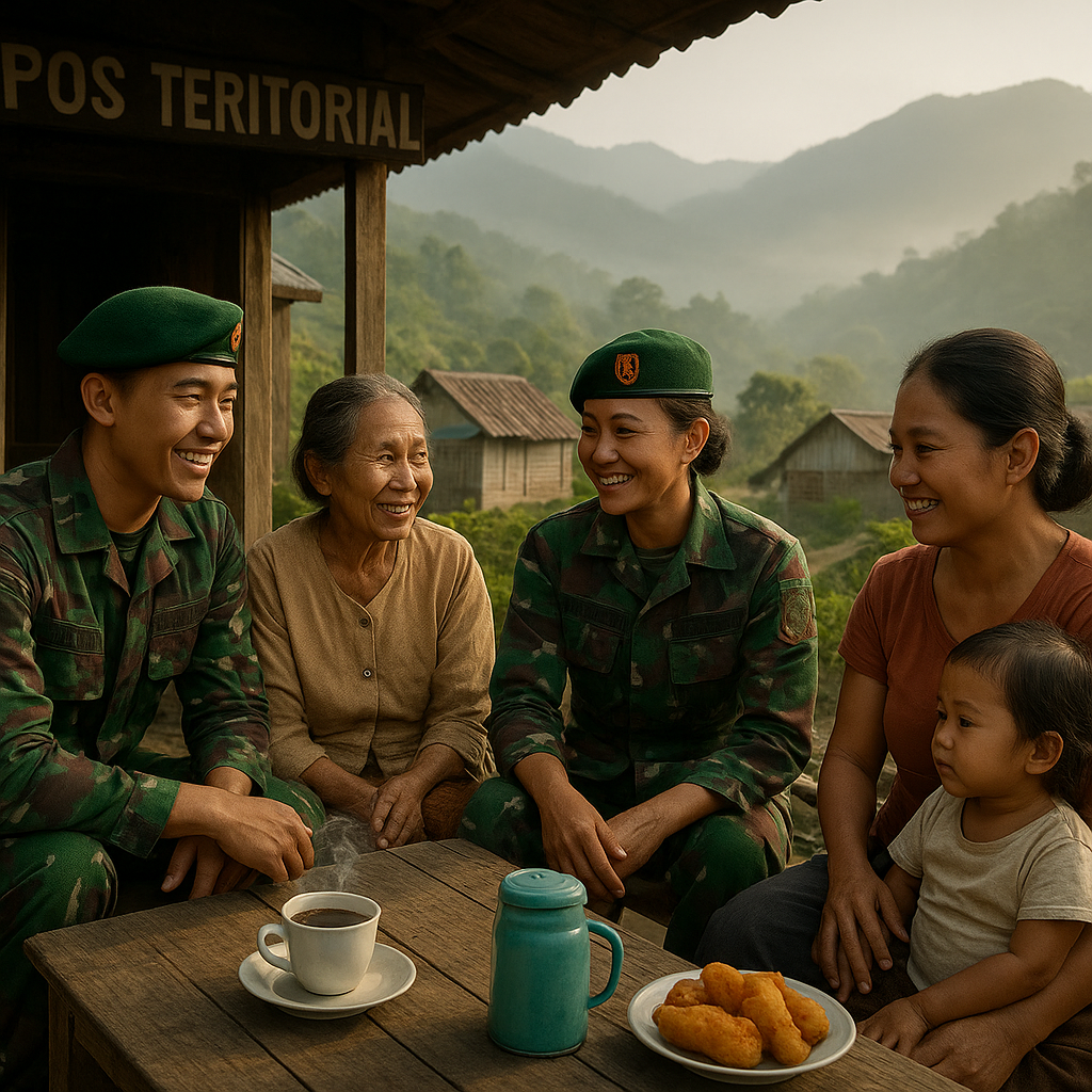 Kopi dan Camilan dari Pos TNI, Hangatkan Percakapan dengan Warga Desa di Pegunungan