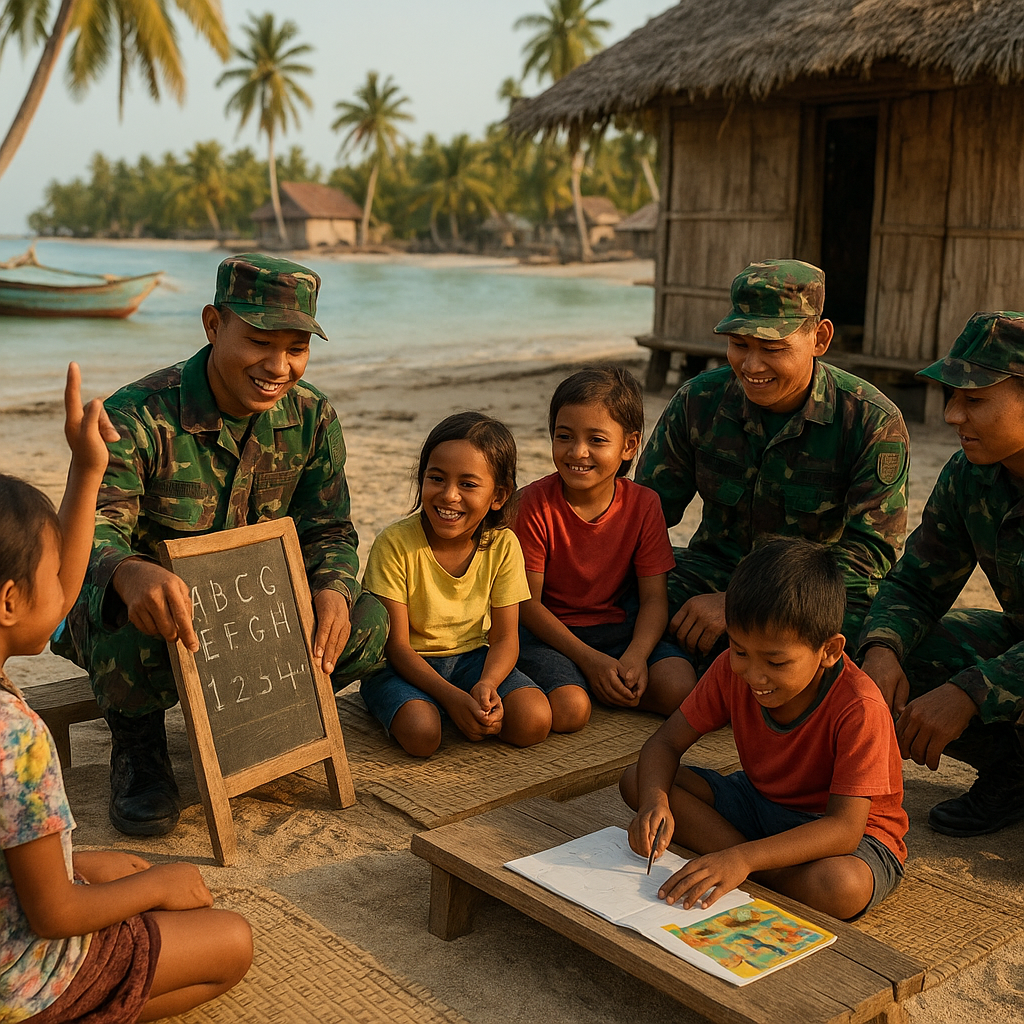Kisah Hangat: Prajurit TNI Jadi Guru Dadakan untuk Anak-anak Pulau Terpencil