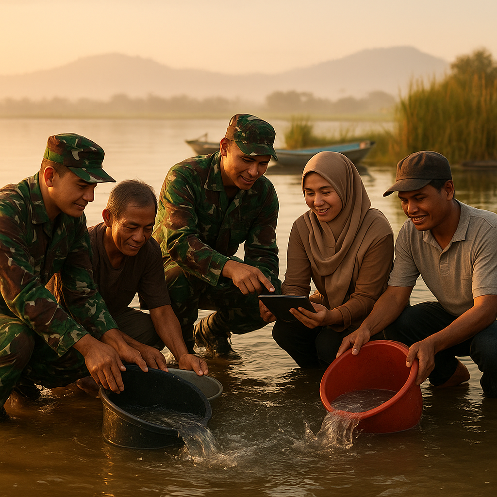 Bantuan Bibit Ikan dari TNI Raup Harapan Baru untuk Petambak di Rawa Pening