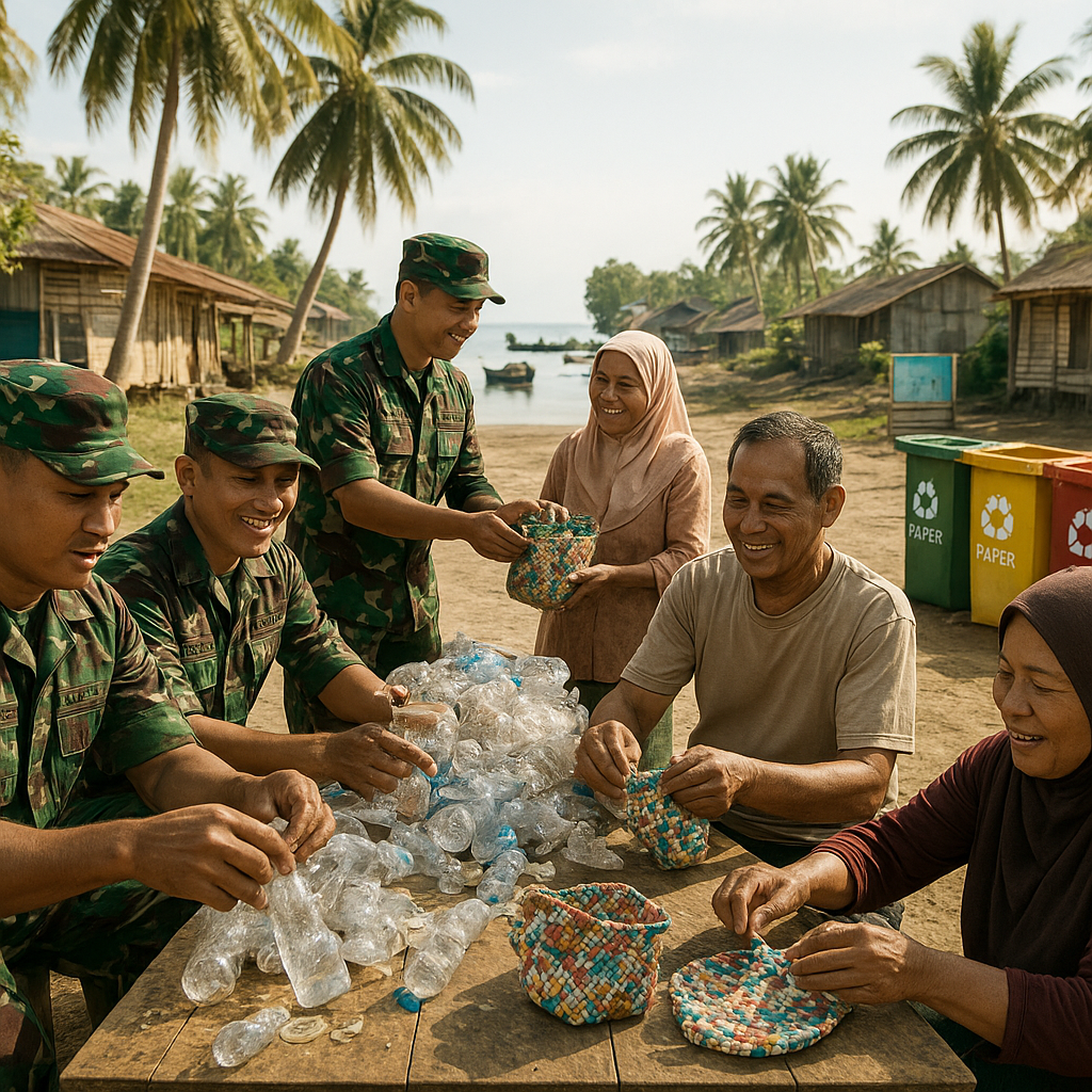 Mengolah Sampah Jadi Berkah: Inisiatif Satgas TNI di Desa Pesisir Lampung