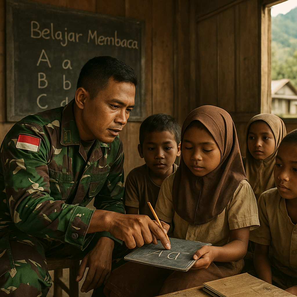 Saat Sekolah Tak Selalu Mudah Dijangkau, Prajurit TNI Jadi Guru bagi Anak-Anak Hiyabu di Intan Jaya