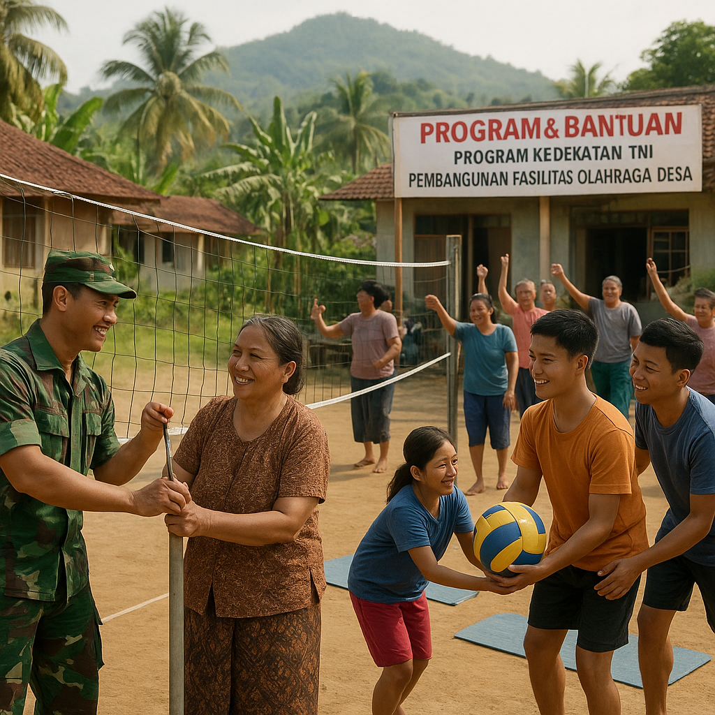 Program & Bantuan: TNI Membangun Fasilitas Olahraga di Desa Sumatra